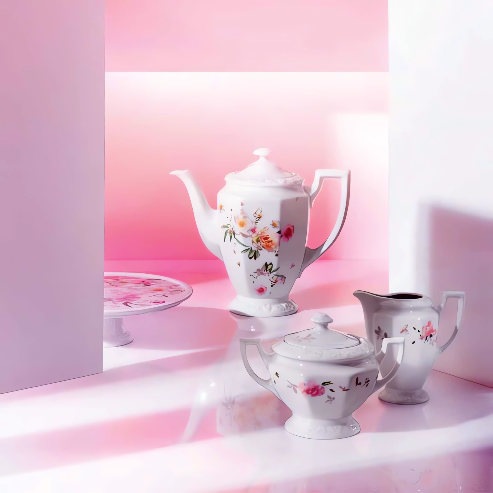 Rosenthal, Maria Pink Rose, Teapot - MDMAISON