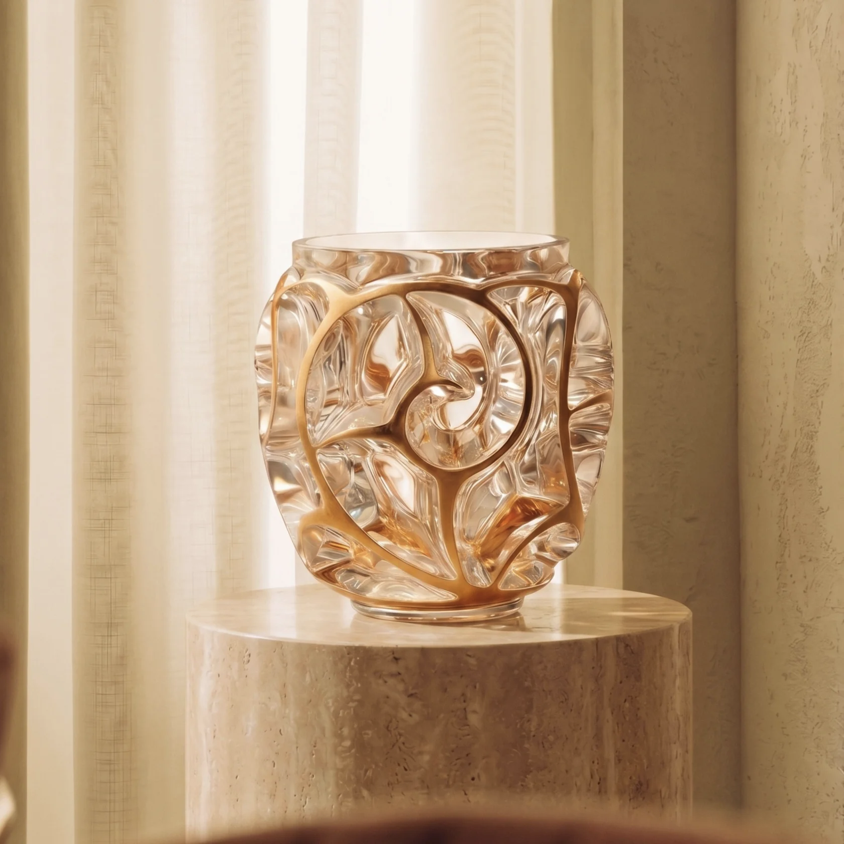 Lalique, Tourbillons vases, Vase, pink luster - MDMAISON
