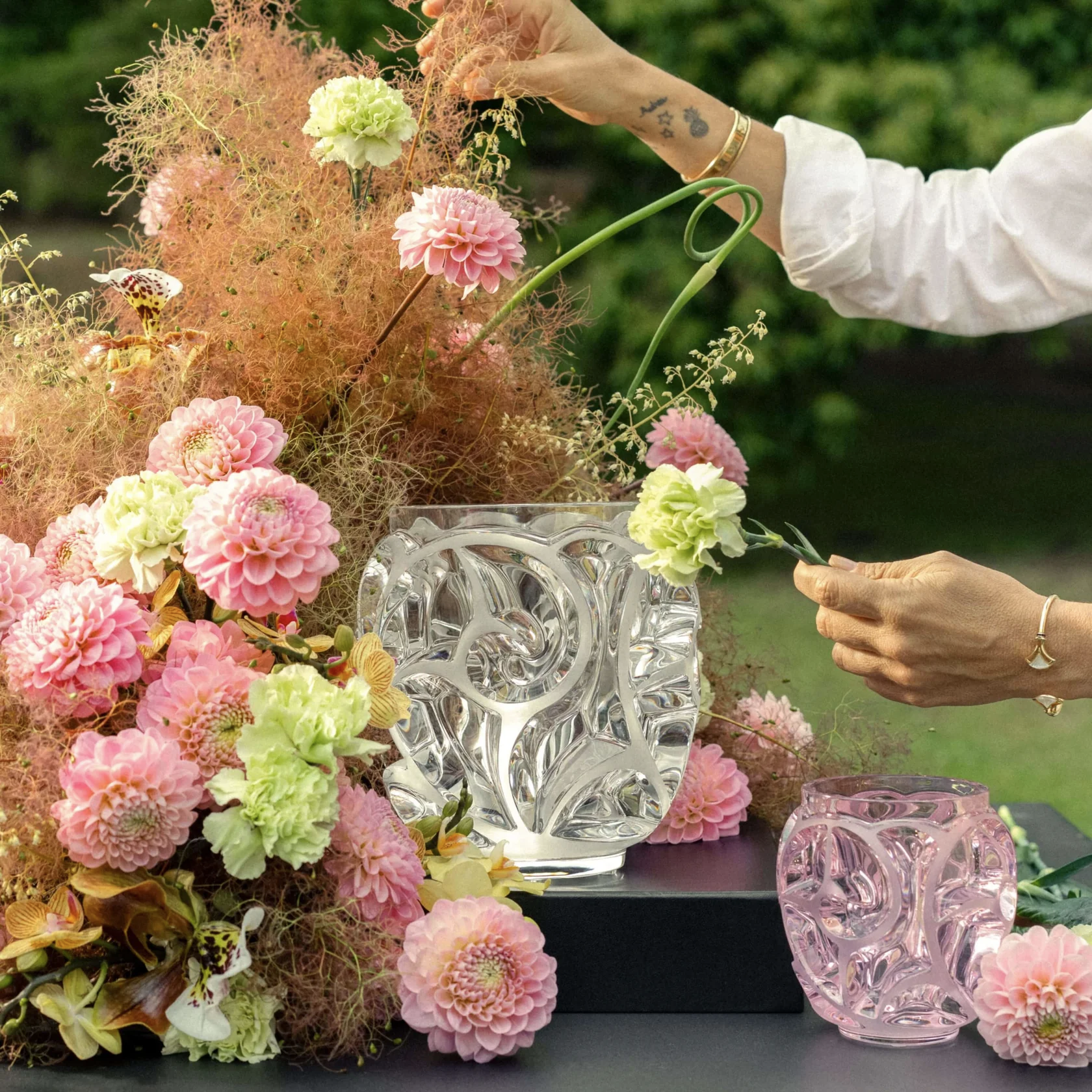 【ひみつのAkko♪ 出品】LALIQUE 花瓶 Lalique, Tourbillons vases, Vase, amber - MDMAISON