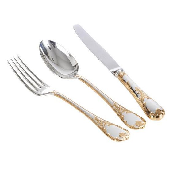 Christofle, Marly, silver plated - gold accent, Standard dinner