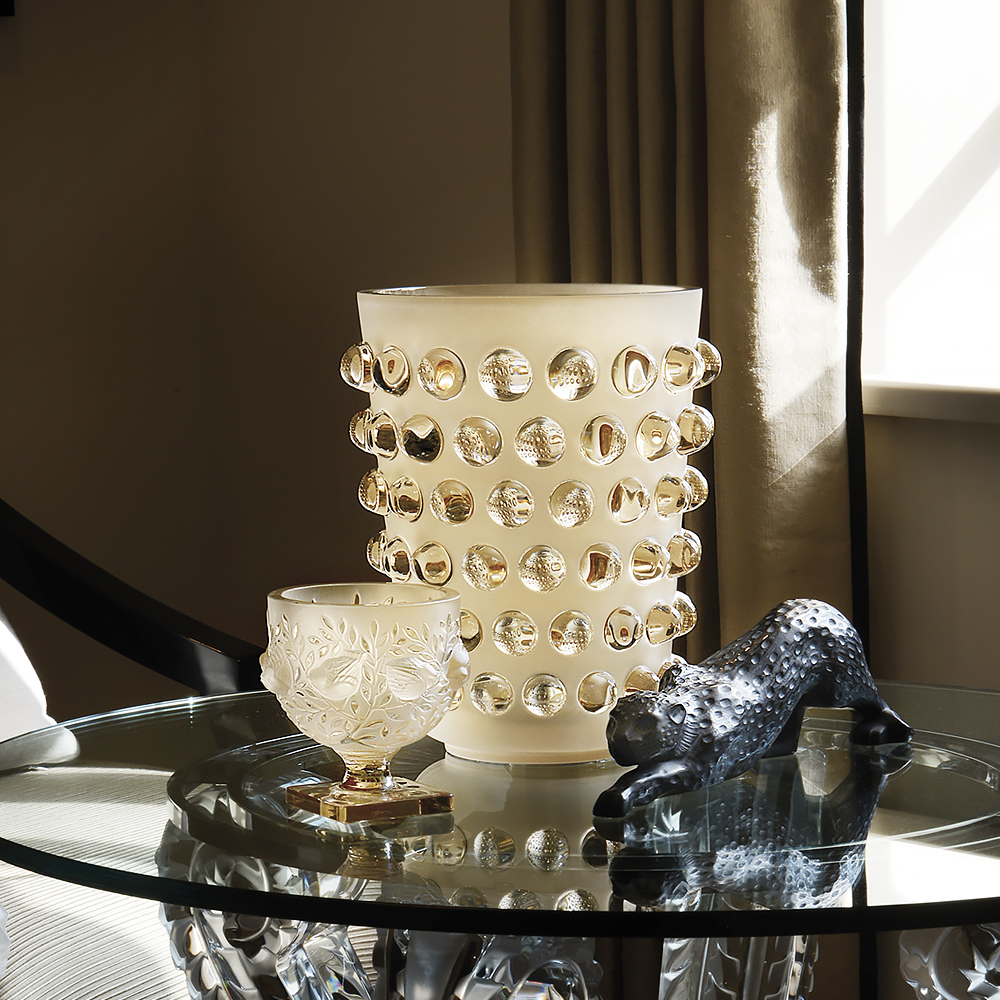 Lalique, Mossi vases, Xxl vase, gold luster - MDMAISON