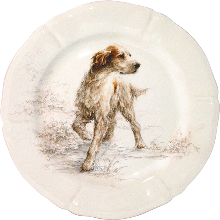 Gien ジアン ソローニュ sologne 皿 23cm プレート 6枚 Gien, Sologne, Dessert plates assorted Dogs, set of 6 - MDMAISON