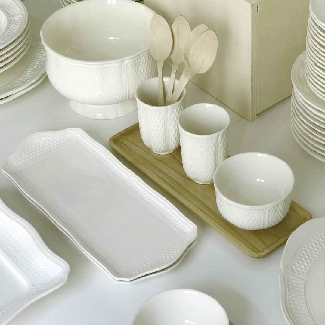 Gien Pont aux Choux White dinnerware collection - MDMAISON