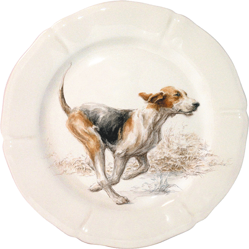Gien ジアン ソローニュ sologne 皿 23cm プレート 6枚 Gien, Sologne, Dessert plates assorted Dogs, set of 6 - MDMAISON
